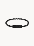 Black Contoured Barrel Bracelet  Men
