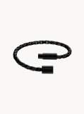 Black Contoured Barrel Bracelet  Men