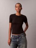Μαύρο T-Shirt Με Ριπ Ύφασμα Και Slim Γραμμή  Γυναίκα