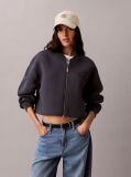 Blue Scuba Cropped Bomber Jacket  Women