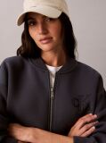Blue Scuba Cropped Bomber Jacket  Women