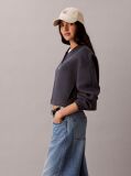 Blue Scuba Cropped Bomber Jacket  Women