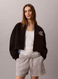 Black Scuba Cropped Bomber Jacket  Women