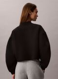 Black Scuba Cropped Bomber Jacket  Women