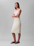 Grey Ribbed Sleeveless Midi Dress  Women