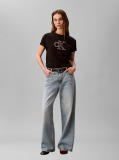 Black Monogram Appliqué T-shirt  Women