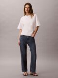 White Logo Jacquard Boxy T-Shirt  Women