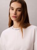 White Logo Jacquard Boxy T-Shirt  Women