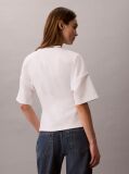 White Logo Jacquard Boxy T-Shirt  Women