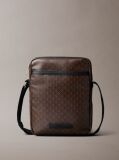 Brown Allover Emblem Logo Reporter Bag  Men