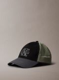 Black Twill Logo Embroidery Trucker Cap  Men