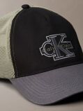 Black Twill Logo Embroidery Trucker Cap  Men