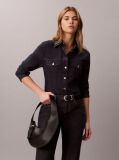 Black Asymmetric Crescent Shoulder Bag  Women