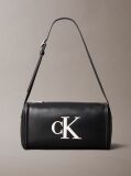 Black Contrast Monogram Boxy Shoulder Bag  Women