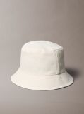 White Canvas Signature Logo Bucket Hat  Women