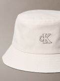 White Canvas Signature Logo Bucket Hat  Women