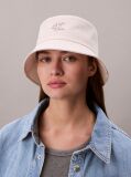 White Canvas Signature Logo Bucket Hat  Women