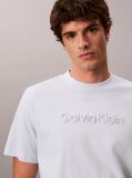 White Textured Logo Crew Neck T-Shirt  Men