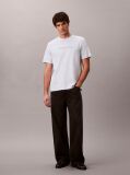White Textured Logo Crew Neck T-Shirt  Men