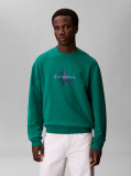 Green Relaxed Monogram Hoodie  Men