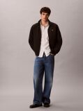 Black Padded Nylon Zip-Up Jacket  Men