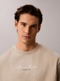 Μπεζ T-Shirt Με Γραφικό Λογότυπο Και Στρογγυλή Λαιμόκοψη  Άνδρας