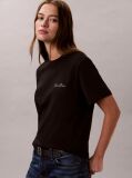 Μαύρο Κλασικό T-shirt Με Script Λογότυπο  Γυναίκα