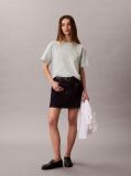 Γκρι Κοντομάνικο T-Shirt Με Graphic Τύπωμα Και Crop Boxy Γραμμή  Γυναίκα