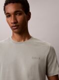 Γκρι T-Shirt Με Slim Γραμμή Από Βαμβάκι Με Logo Patch  Άνδρας