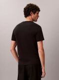 Μαύρο T-Shirt Με Slim Γραμμή Από Βαμβάκι Με Logo Patch  Άνδρας