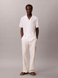 White Relaxed Straight Linen Blend Cargo Pants  Men