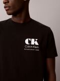Μαύρο T-Shirt Με Γραφικό Λογότυπο Και Στρογγυλή Λαιμόκοψη  Άνδρας
