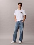 Λευκό T-Shirt Με Γραφικό Λογότυπο Και Στρογγυλή Λαιμόκοψη  Άνδρας