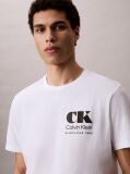 Λευκό T-Shirt Με Γραφικό Λογότυπο Και Στρογγυλή Λαιμόκοψη  Άνδρας