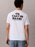 Λευκό T-Shirt Με Γραφικό Λογότυπο Και Στρογγυλή Λαιμόκοψη  Άνδρας