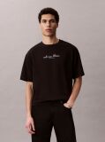Μαύρο T-Shirt Με Γραφικό Λογότυπο Και Στρογγυλή Λαιμόκοψη  Άνδρας