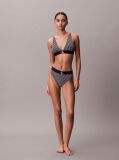 Black Stretch Thong - Graphic Monogram Microfibre  Women