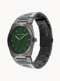 Green Grey Plated Steel Bracelet Watch  Men