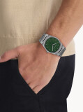 Green Grey Plated Steel Bracelet Watch  Men