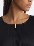 Gold Sculpted Pendant Necklace  Women