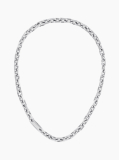 Silver Sculpted Links Necklace  Men