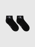 Black 2 Pack Monogram Quarter Socks  Women
