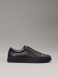 Black Leather Trainers  Men