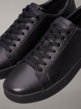 Black Leather Trainers  Men