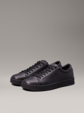 Black Leather Trainers  Men