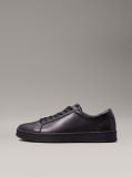 Black Leather Trainers  Men