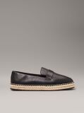 Black Leather Espadrille Loafers  Women