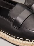 Black Leather Espadrille Loafers  Women