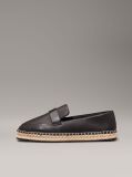Black Leather Espadrille Loafers  Women