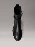 Black Leather Signature Logo Ankle Boots  Women